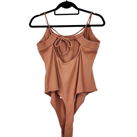 Lovers + Friends Johnson Open Back Thong Bodysuit In Terracotta Size Small - Picture 6 of 6